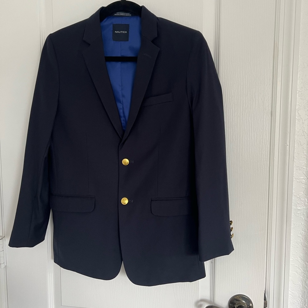 Nautica Big Boy’s Dark Blue Blazer with Gold Buttons